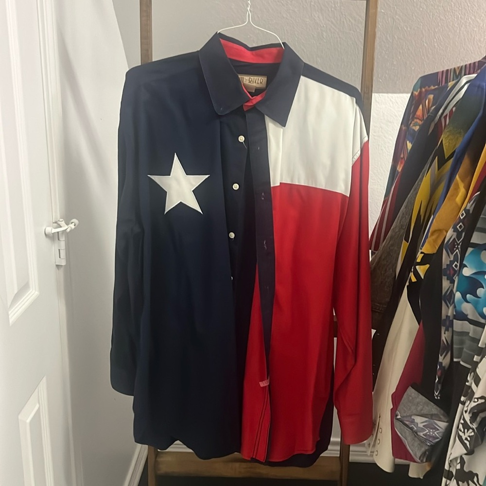 Texas flag button down